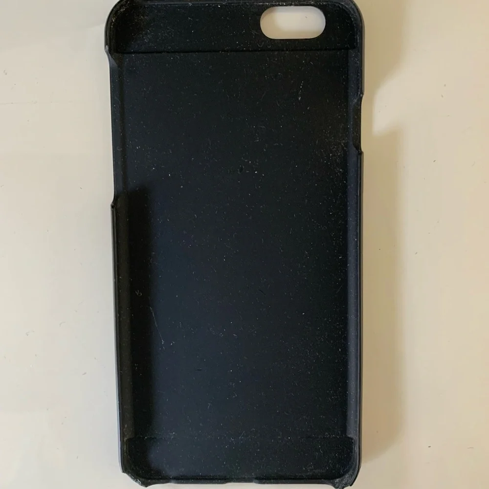 iPhone 6/6S phone case shiny gold metallic with black plastic GUC see pics
